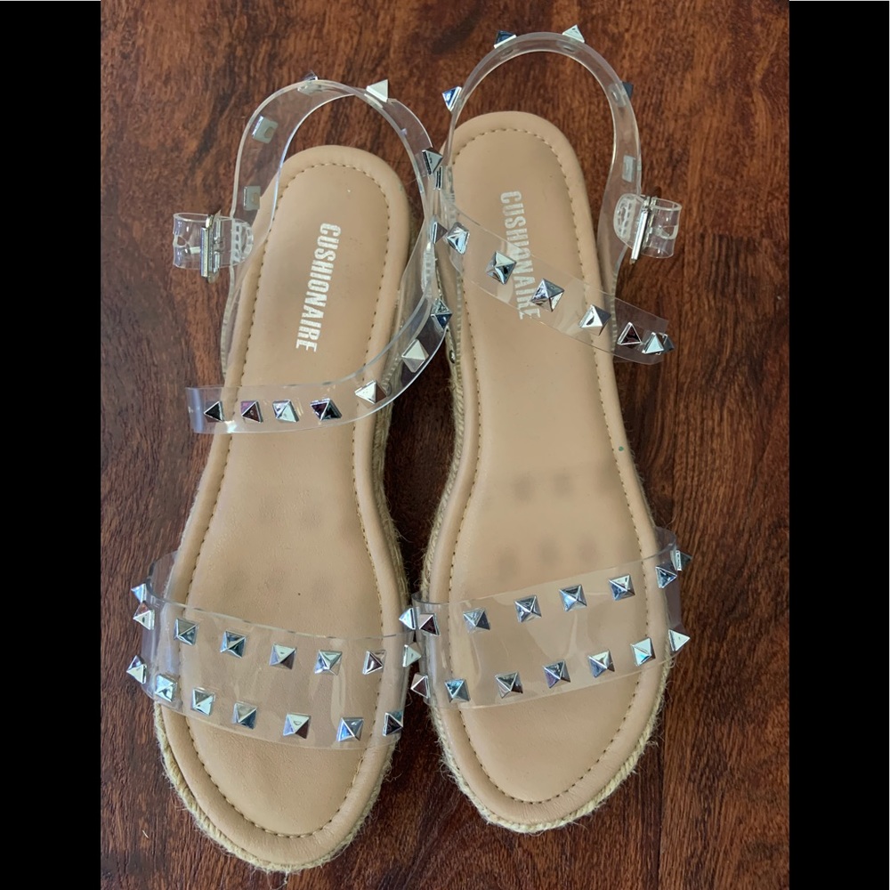 Espadrille studded wedges womens 10
